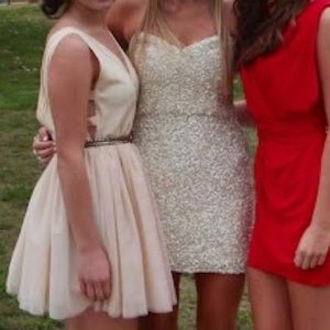 Parker Sweetheart Strapless Beaded Mini Dress